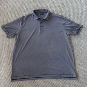 Jack Nicklaus Golf Polo Shirt Size XXL Casual White Black Striped Stretch Light